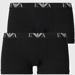 Remise 😍 Lot De 2 Boxers 111210-CC715 Noir Blanc de Emporio Armani 💯
