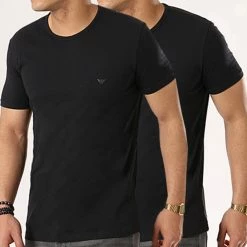 Le moins cher 🧨 Lot De 2 Tee 👕 Shirts 111647-CC722 Noir de Emporio Armani 🥰