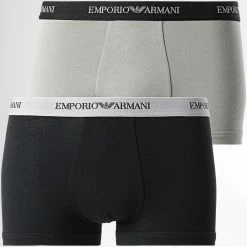 Offres 👏 Lot De 2 Boxers 111210-CC717 Noir Gris de Emporio Armani 😉