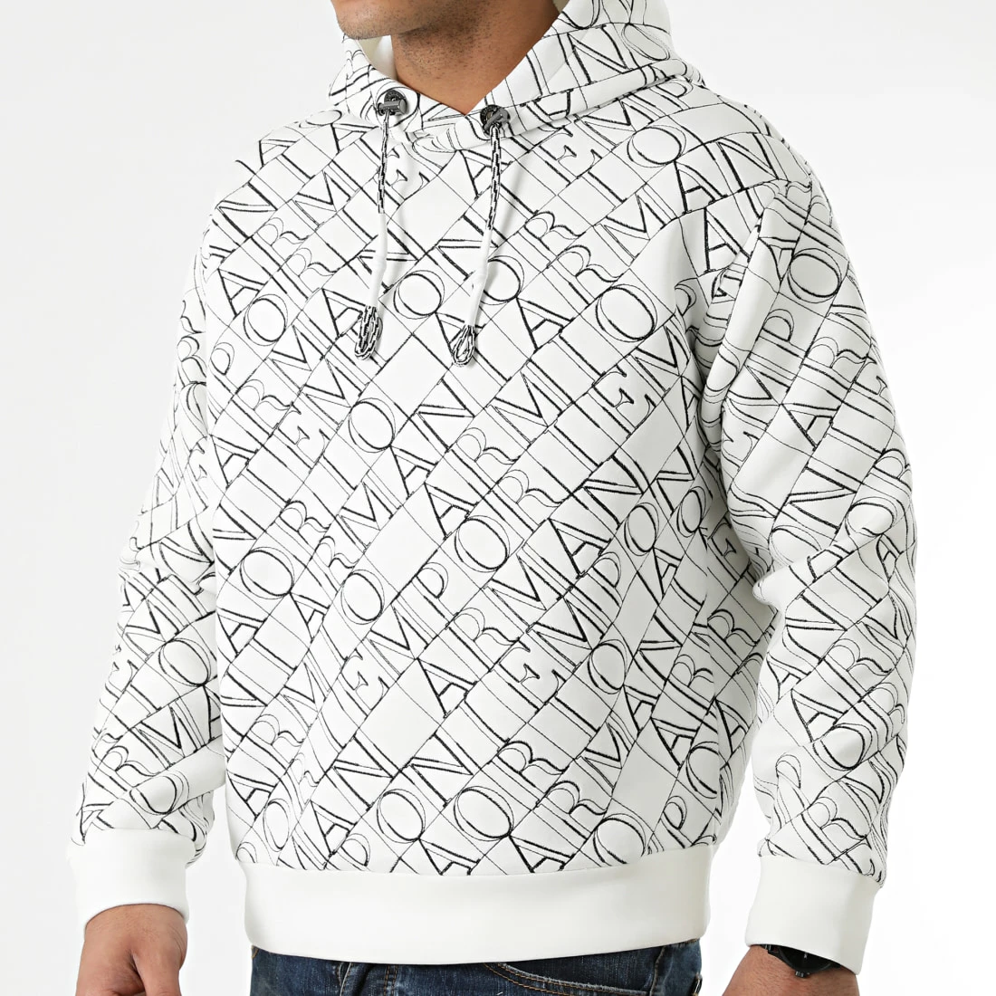 De gros ✨ Sweat Capuche 3K1ME4-1JVSZ Blanc de Emporio Armani 👍 3 De gros ✨ Sweat Capuche 3K1ME4-1JVSZ Blanc de Emporio Armani 👍 – Image 3