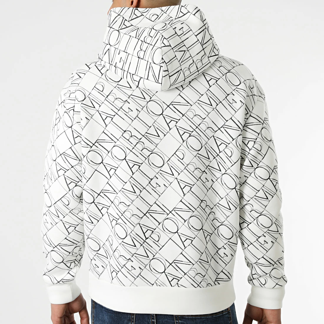 De gros ✨ Sweat Capuche 3K1ME4-1JVSZ Blanc de Emporio Armani 👍 4 De gros ✨ Sweat Capuche 3K1ME4-1JVSZ Blanc de Emporio Armani 👍 – Image 4