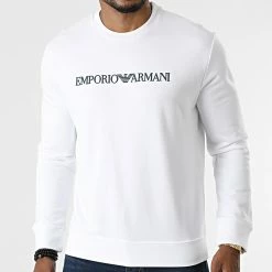 Grosses soldes 😉 Sweat Crewneck 8N1MR6-1JRIZ Ecru de Emporio Armani 🎁