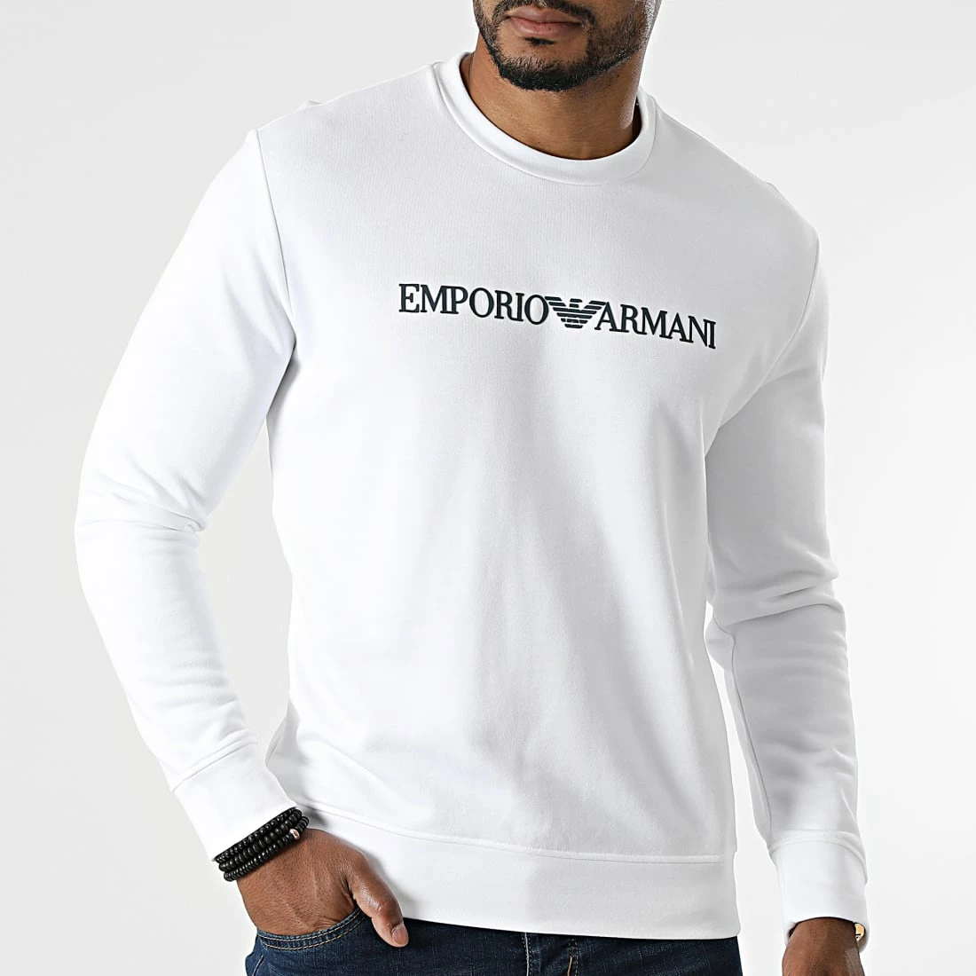 Grosses soldes 😉 Sweat Crewneck 8N1MR6-1JRIZ Ecru de Emporio Armani 🎁 3 Grosses soldes 😉 Sweat Crewneck 8N1MR6-1JRIZ Ecru de Emporio Armani 🎁 – Image 3