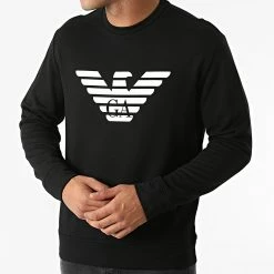 Meilleure vente 🤩 Sweat Crewneck 8N1MR6-1JRIZ Noir de Emporio Armani ❤️