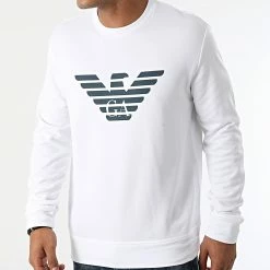 Meilleure vente 👍 Sweat Crewneck 8N1MR6-1JRIZ Ecru de Emporio Armani 🎉