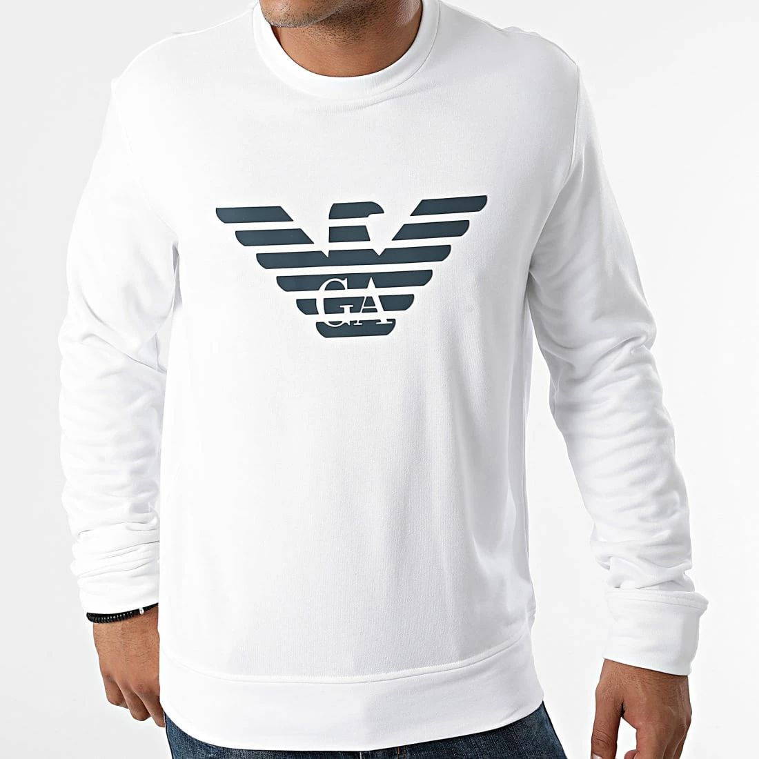 Meilleure vente 👍 Sweat Crewneck 8N1MR6-1JRIZ Ecru de Emporio Armani 🎉 3 Meilleure vente 👍 Sweat Crewneck 8N1MR6-1JRIZ Ecru de Emporio Armani 🎉 – Image 3