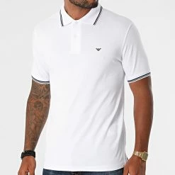 Tout neuf ✔️ Polo Manches Courtes 8N1FB3-1JPTZ Blanc de Emporio Armani ✨