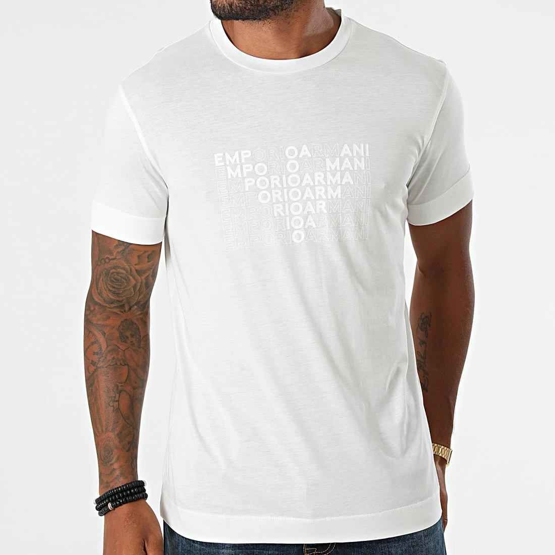 Budget 🔔 Tee 👕 Shirt 6K1TA5-1JPZZ Ecru de Emporio Armani ✨ 3 Budget 🔔 Tee 👕 Shirt 6K1TA5-1JPZZ Ecru de Emporio Armani ✨ – Image 3