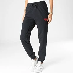 Remise 🧨 Pantalon Jogging 111690 Noir de Emporio Armani 😀