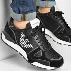 Coupon ⭐ Baskets X4X289-XM499 Black Black Gunmetal de Emporio Armani 👍