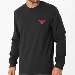 Remise ⌛ Sweat Crewneck 111785-1A575 Noir de Emporio Armani 🎁