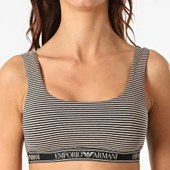 Sortie 🌟 Brassière Femme 164232 Noir Beige de Emporio Armani ❤️