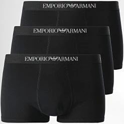 Nouveau 🧨 Lot De 3 Boxers 111610 CC722 Noir de Emporio Armani 🧨