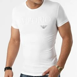 Meilleure vente ⌛ Tee 👕 Shirt 111035-CC716 Blanc de Emporio Armani ✔️ -Emporio Armani Soldes Boutique emporio armani 290399 111035 CC716 00010 20211103T162209 03