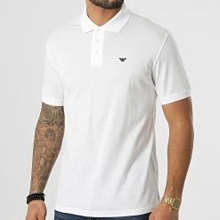 Meilleur prix 🛒 Polo Manches Courtes 8N1FQ2-1JTKZ Blanc de Emporio Armani 🎁