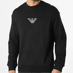 Meilleure affaire ⭐ Sweat Crewneck 3L1MFY-1JRIZ Noir de Emporio Armani 🎉