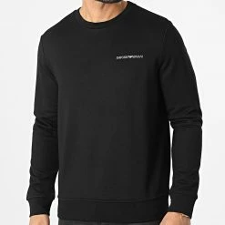 Meilleur prix 🤩 Sweat Crewneck 3L1MFZ-1JRIZ Noir de Emporio Armani 👏