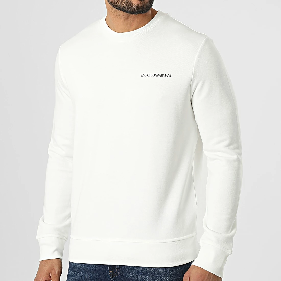 Budget 🎁 Sweat Crewneck 3L1MFZ-1JRIZ Blanc de Emporio Armani ⌛ 1 Budget 🎁 Sweat Crewneck 3L1MFZ-1JRIZ Blanc de Emporio Armani ⌛