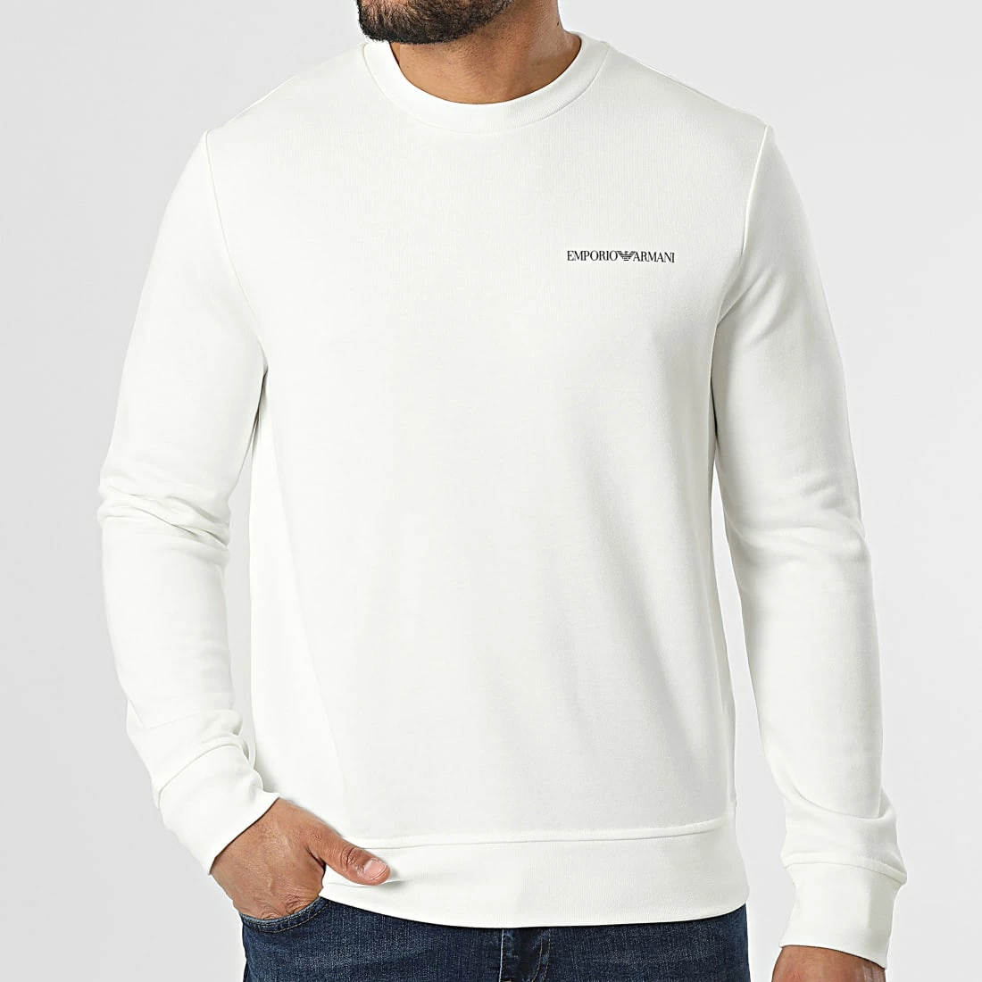 Budget 🎁 Sweat Crewneck 3L1MFZ-1JRIZ Blanc de Emporio Armani ⌛ 3 Budget 🎁 Sweat Crewneck 3L1MFZ-1JRIZ Blanc de Emporio Armani ⌛ – Image 3