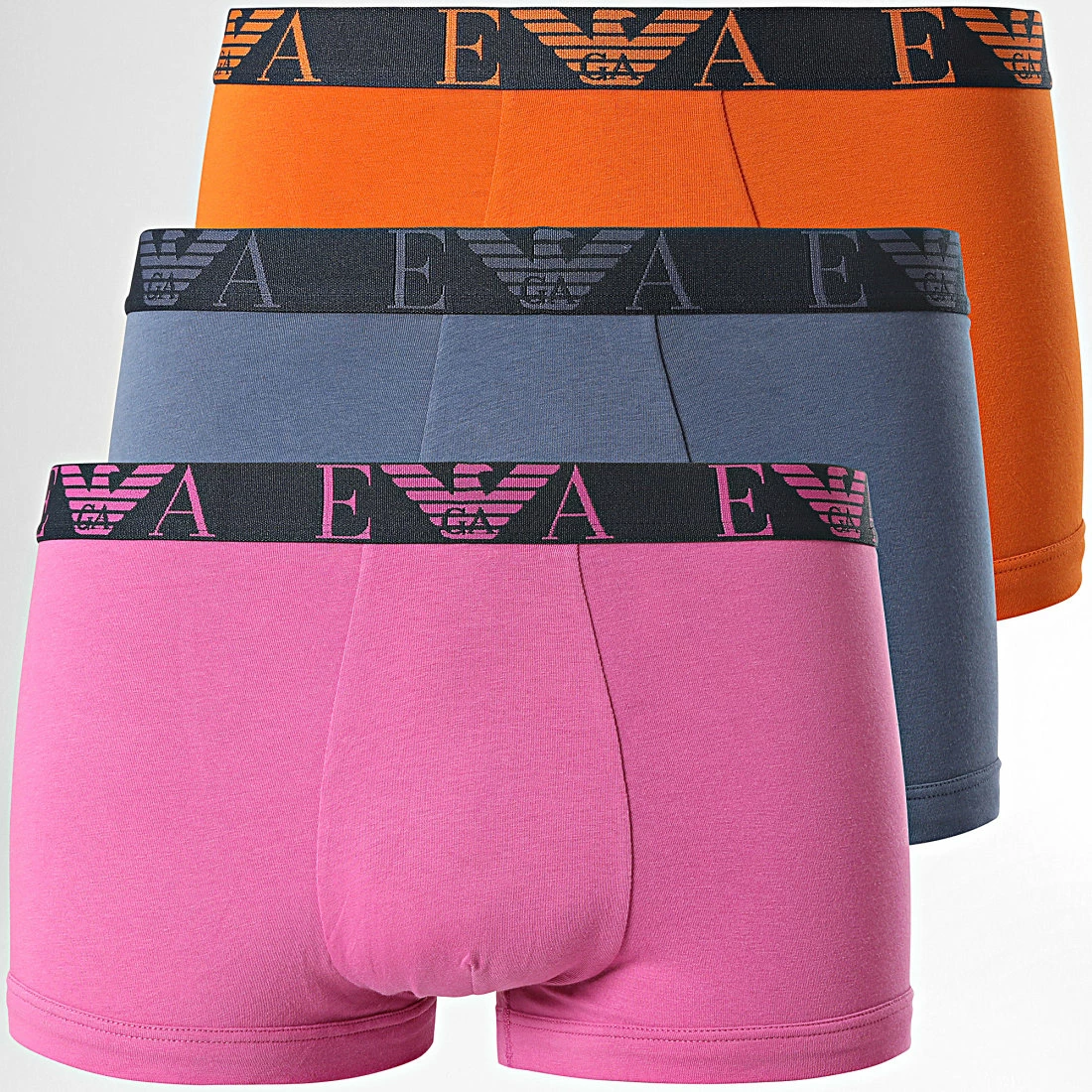 Budget 🎉 Lot De 3 Boxers 111357-2R715 Rose Orange Bleu Marine de Emporio Armani ✨ 1 Budget 🎉 Lot De 3 Boxers 111357-2R715 Rose Orange Bleu Marine de Emporio Armani ✨