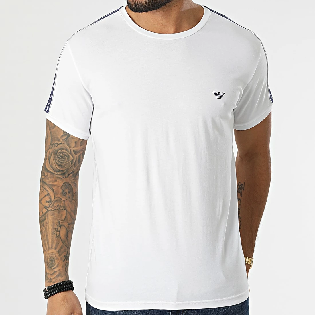 Coupon 🔥 Tee 👕 Shirt A Bandes 111890-2R717 Blanc de Emporio Armani 🛒 3 Coupon 🔥 Tee 👕 Shirt A Bandes 111890-2R717 Blanc de Emporio Armani 🛒 – Image 3