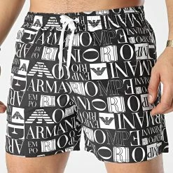 Grosses soldes 👏 Short De Bain 211740-2R481 Noir de Emporio Armani ✔️