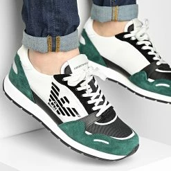 Budget ⭐ Baskets X4X537-XM678 Navy Green Black Off White de Emporio Armani 🛒