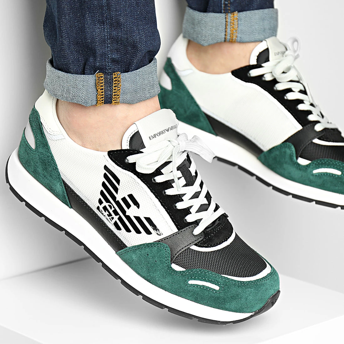 Budget ⭐ Baskets X4X537-XM678 Navy Green Black Off White de Emporio Armani 🛒 1 Budget ⭐ Baskets X4X537-XM678 Navy Green Black Off White de Emporio Armani 🛒