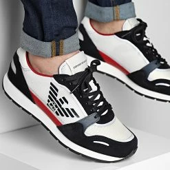 Le moins cher 🔥 Baskets X4X537 Navy Off White Red de Emporio Armani 😉