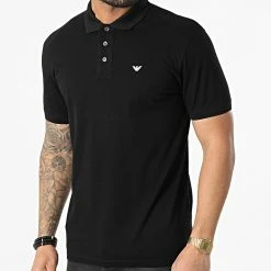 Le moins cher 🛒 Polo Manches Courtes 8N1FQ2-1JTKZ Noir de Emporio Armani 🔔