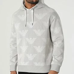 Meilleure affaire ✨ Sweat Capuche 3L1MFR-1JHSZ Gris de Emporio Armani ⌛