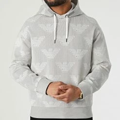 Meilleure affaire ✨ Sweat Capuche 3L1MFR-1JHSZ Gris de Emporio Armani ⌛ -Emporio Armani Soldes Boutique emporio armani 306350 3L1MFR 1JHSZ F153 20220304T141410 03