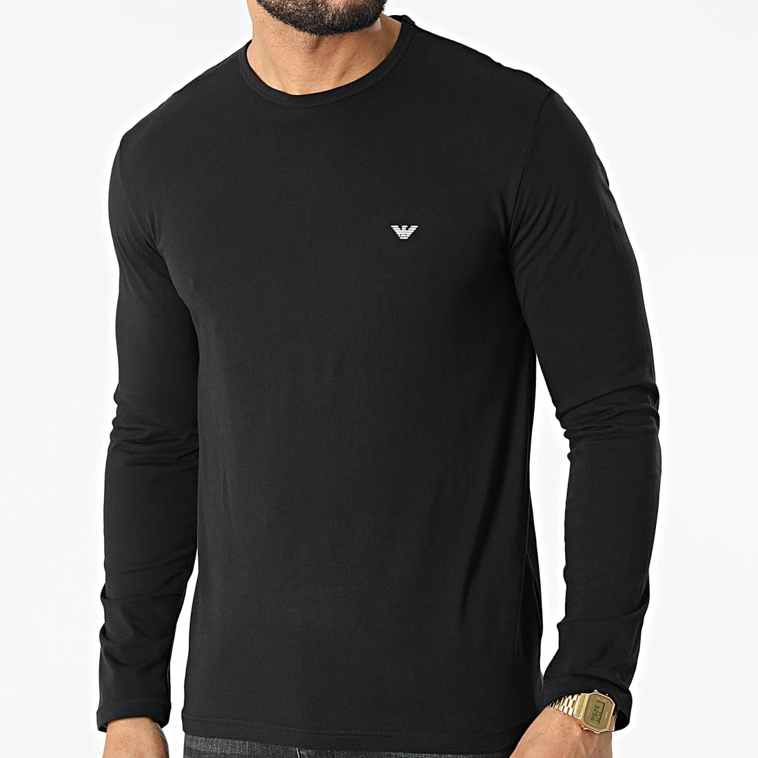 Top 10 👏 Tee 👚 Shirt A Manches Longues 111653-2R722 Noir de Emporio Armani ✔️ 1 Top 10 👏 Tee 👚 Shirt A Manches Longues 111653-2R722 Noir de Emporio Armani ✔️