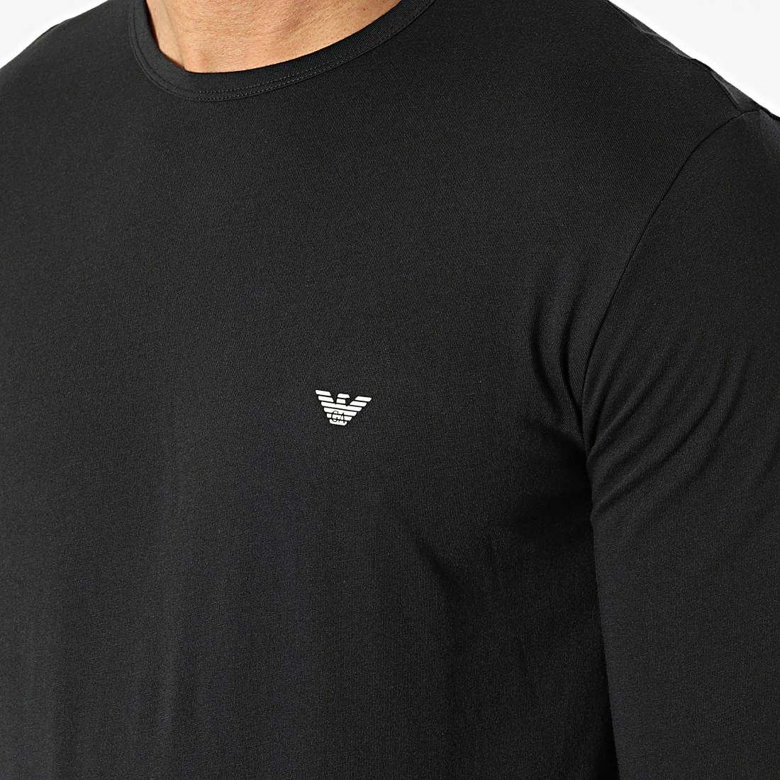 Top 10 👏 Tee 👚 Shirt A Manches Longues 111653-2R722 Noir de Emporio Armani ✔️ 2 Top 10 👏 Tee 👚 Shirt A Manches Longues 111653-2R722 Noir de Emporio Armani ✔️ – Image 2