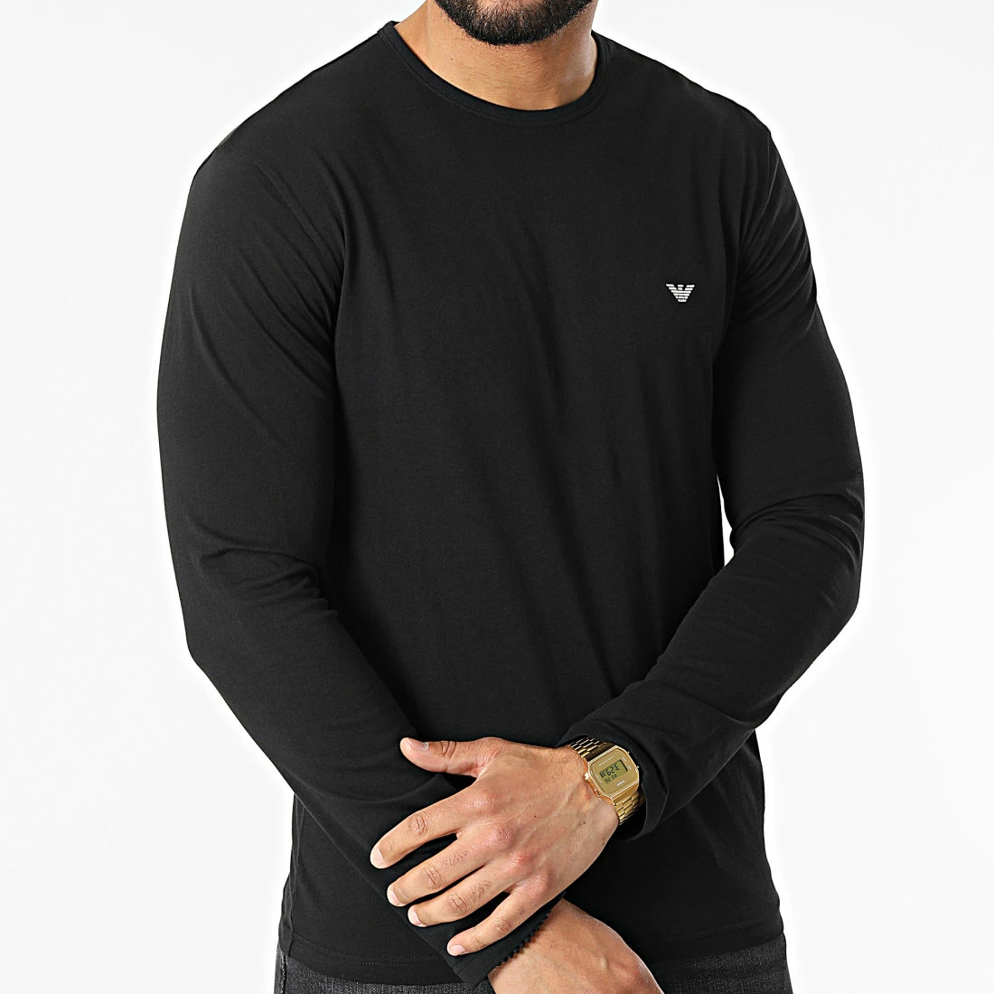 Top 10 👏 Tee 👚 Shirt A Manches Longues 111653-2R722 Noir de Emporio Armani ✔️ 3 Top 10 👏 Tee 👚 Shirt A Manches Longues 111653-2R722 Noir de Emporio Armani ✔️ – Image 3