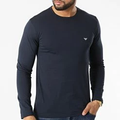 Tout neuf 💯 Tee 👕 Shirt A Manches Longues 111653-2R722 Bleu Marine de Emporio Armani ⭐ -Emporio Armani Soldes Boutique emporio armani 314759 111653 2R722 00135 20220420T152615 03