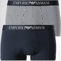 Le moins cher 🌟 Lot De 2 Boxers 111210 2R504 Bleu Marine Blanc de Emporio Armani 💯