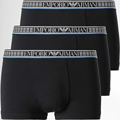 Promo 👏 Lot De 3 Boxers 111357 2R728 Noir de Emporio Armani 🎉