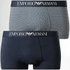 Coupon 😍 Lot De 2 Boxers 111210 2R504 Bleu Marine Blanc de Emporio Armani ❤️