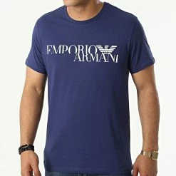 Meilleure vente ❤️ Tee 👚 Shirt 211818 Bleu Marine de Emporio Armani 🎁