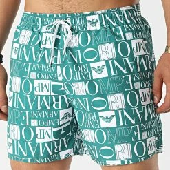 Nouveau 🎉 Short De Bain 211740 Vert de Emporio Armani 🔔