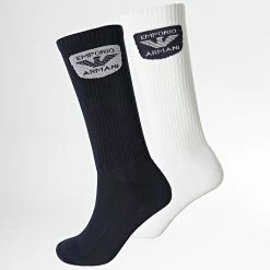 Top 10 🔥 Lot De 2 Paires De Chaussettes 303124-2R345 Bleu Marine Blanc de Emporio Armani 🌟
