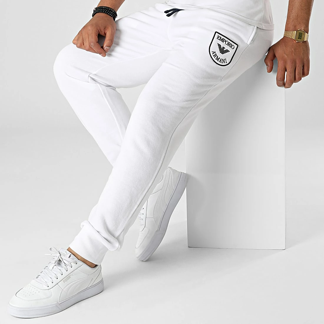 Nouveau 🛒 Pantalon Jogging 111690 Blanc de Emporio Armani ⭐ 3 Nouveau 🛒 Pantalon Jogging 111690 Blanc de Emporio Armani ⭐ – Image 3
