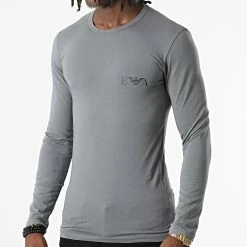 Promo 🧨 Tee 👕 Shirt Manches Longues 111023 2F715 Gris de Emporio Armani ✨ -Emporio Armani Soldes Boutique emporio armani 325503 111023 2F715 25642 20220701T151355 03