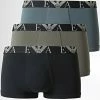 Promo 😍 Lot De 3 Boxers 111357 2F715 Bleu Marine Gris de Emporio Armani 🎉