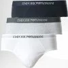 Sortie 💯 Lot De 3 Boxers 110824 CC722 Bleu Marine Blanc Gris Chiné de Emporio Armani ✨