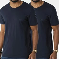 De gros ❤️ Lot De 2 Tee 👚 Shirts 111647-CC722 Bleu Marine de Emporio Armani 🌟