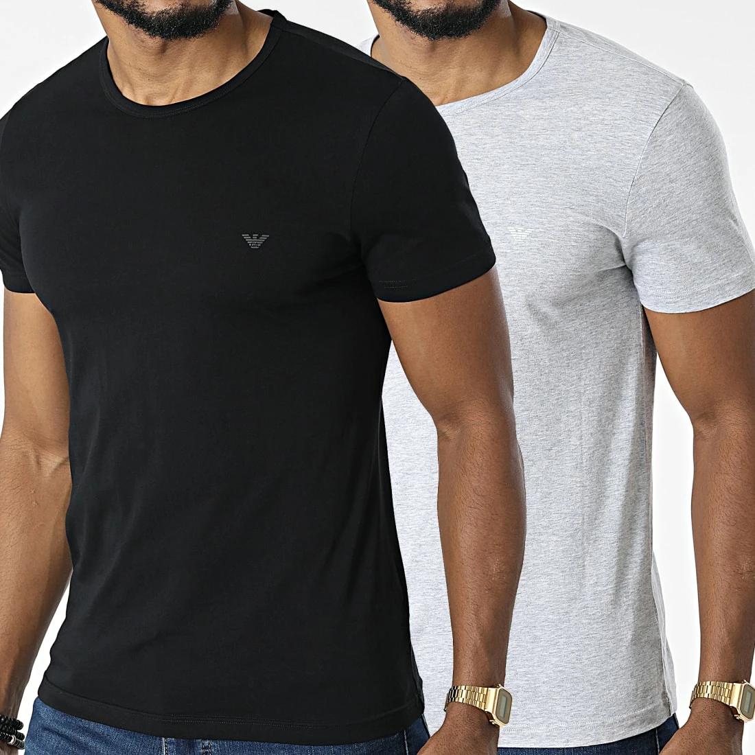 Meilleure affaire ✔️ Lot De 2 Tee 👕 Shirts 111647-CC722 Gris Chiné Noir de Emporio Armani 🔔 1 Meilleure affaire ✔️ Lot De 2 Tee 👕 Shirts 111647-CC722 Gris Chiné Noir de Emporio Armani 🔔