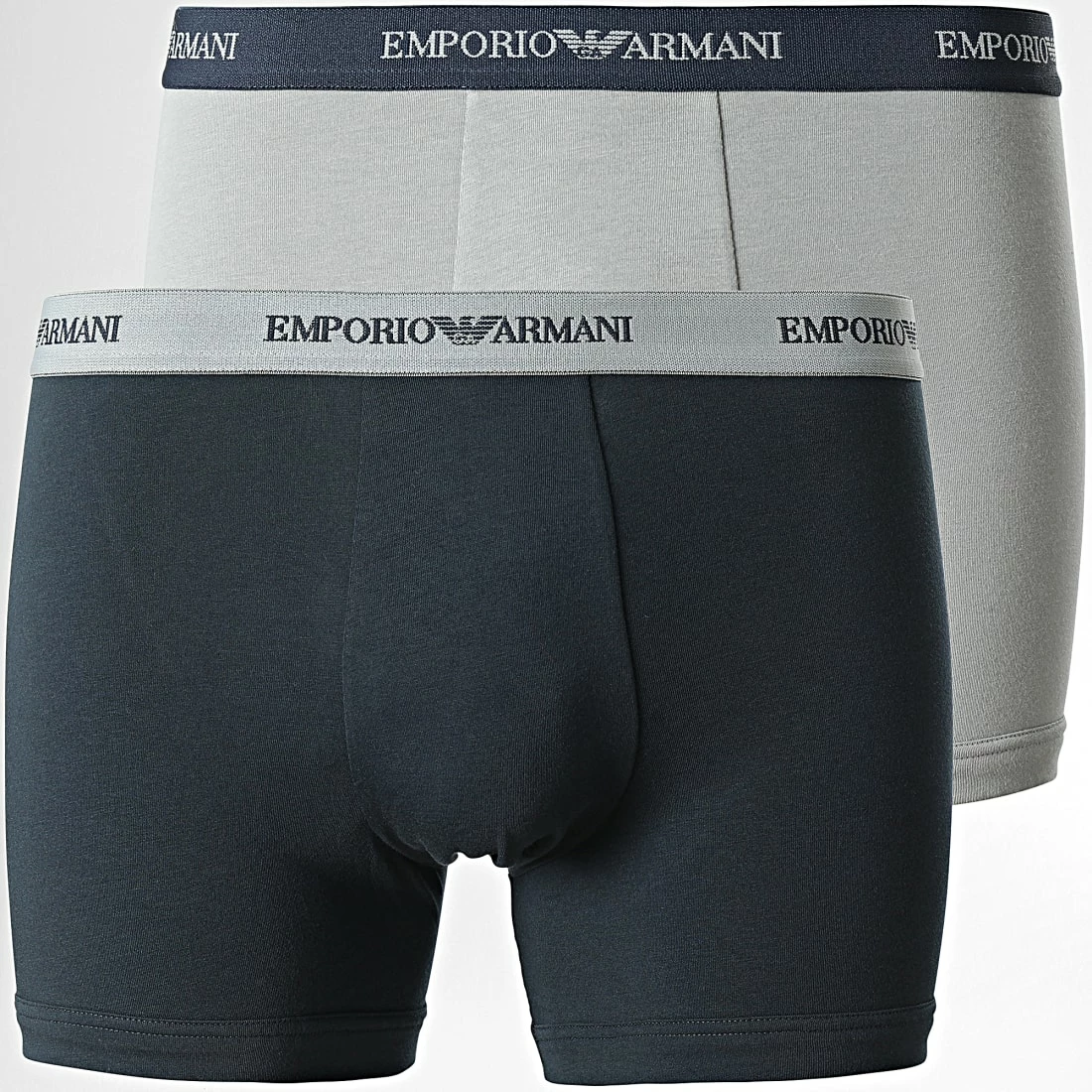Le moins cher 👍 Lot De 2 Boxers 111268 CC717 Bleu Marine Gris de Emporio Armani ✔️ 1 Le moins cher 👍 Lot De 2 Boxers 111268 CC717 Bleu Marine Gris de Emporio Armani ✔️
