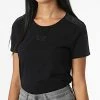 De gros 🌟 Tee 👚 Shirt Femme A Bandes 6LTT18 Noir de Emporio Armani 🧨